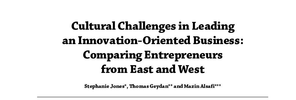 Cultural Challenges in Leading an Innovation-Oriented Business.